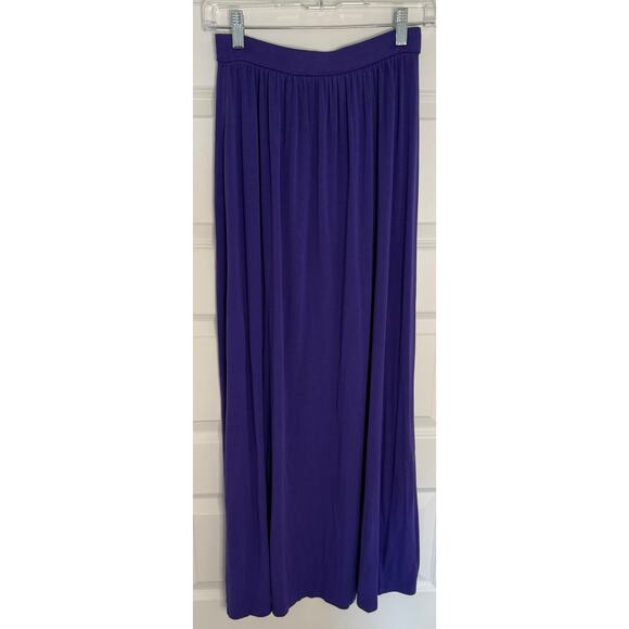 Boden Purple Maxi Skirt Size 10/US 6 Long Viscose Stretch Waist Made in Portugal - Picture 1 of 6